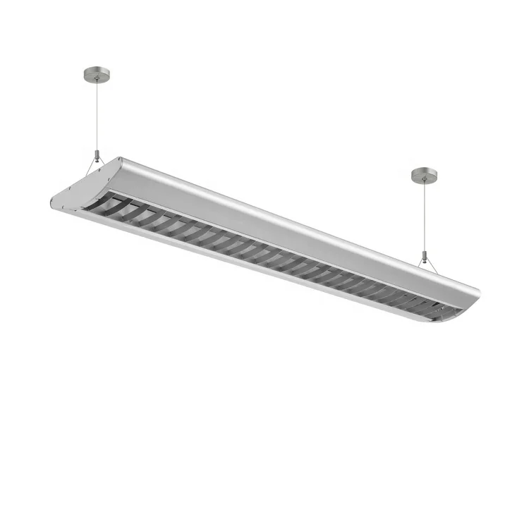 School library supermarket factory double tube aluminum profile modern recessed led chandelier linear lights fittings