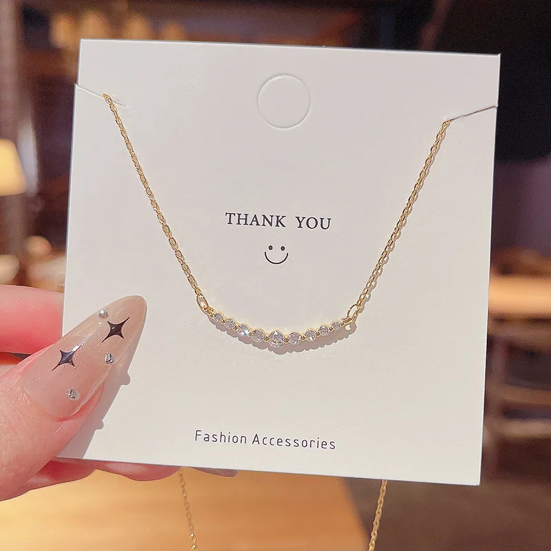

Geometric Jewelry Crystal Silver Necklace Women Fashion 18k Gold Plated Zircon Pendant Choker Necklace