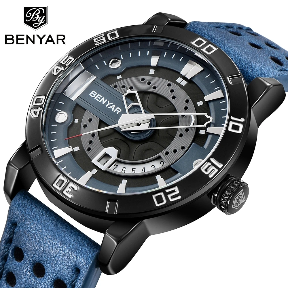 

BENYAR BY 5150 Mens Watch 2019 New Luxury fashion Ultra Thin Date Quartz Watch For Men Waterproof Sports Clock Erkek Kol Saati
