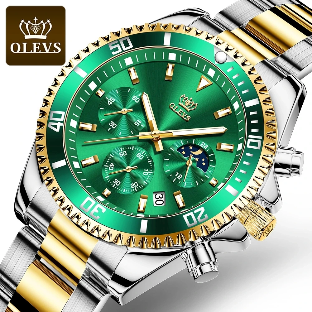 

OLEVS 2870 Top Brand Luxury Mens Watches Sports Chronograph Waterproof Analog Date Quartz Men Wristwatches, 4colors