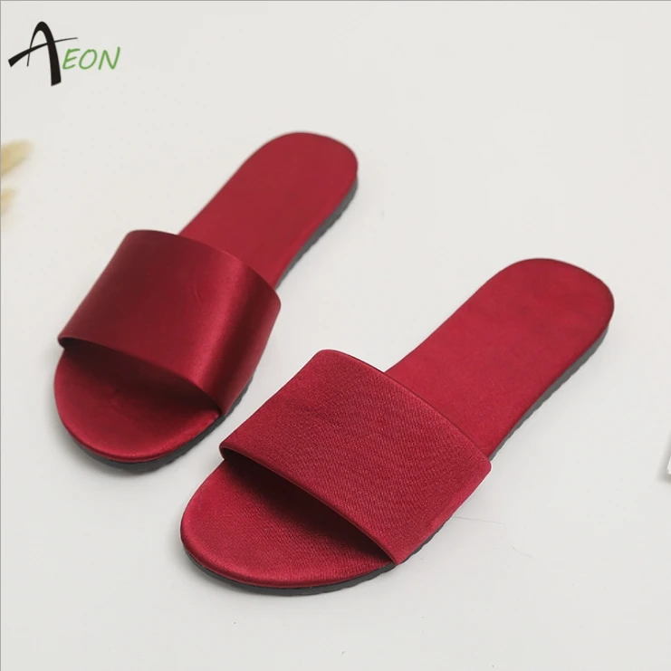 red satin slippers
