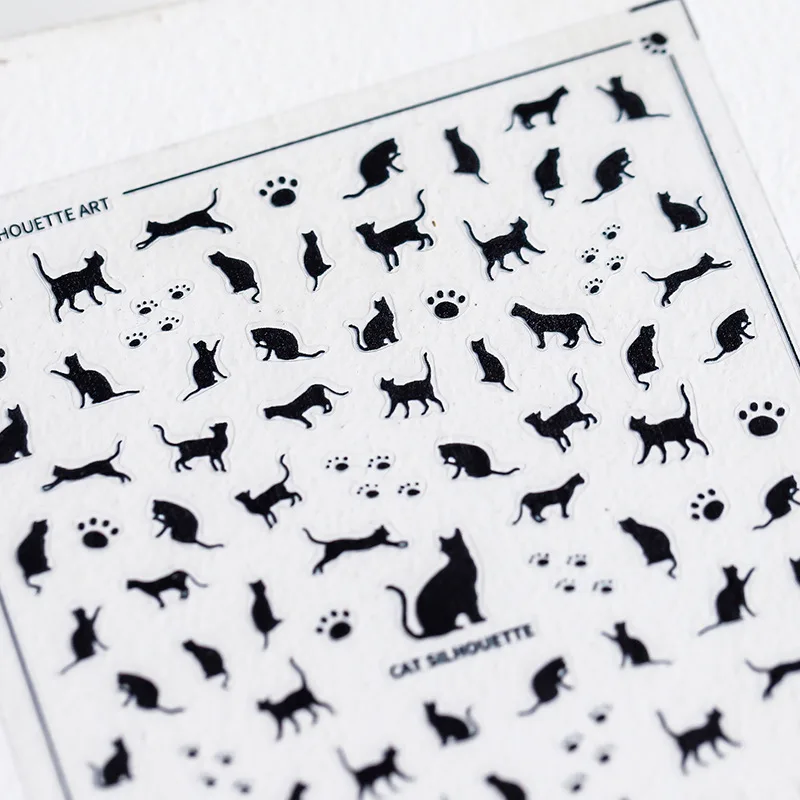 

Cat Nail Art Decals 5D Manicure Applique Nail Stickers for Nail Decoration