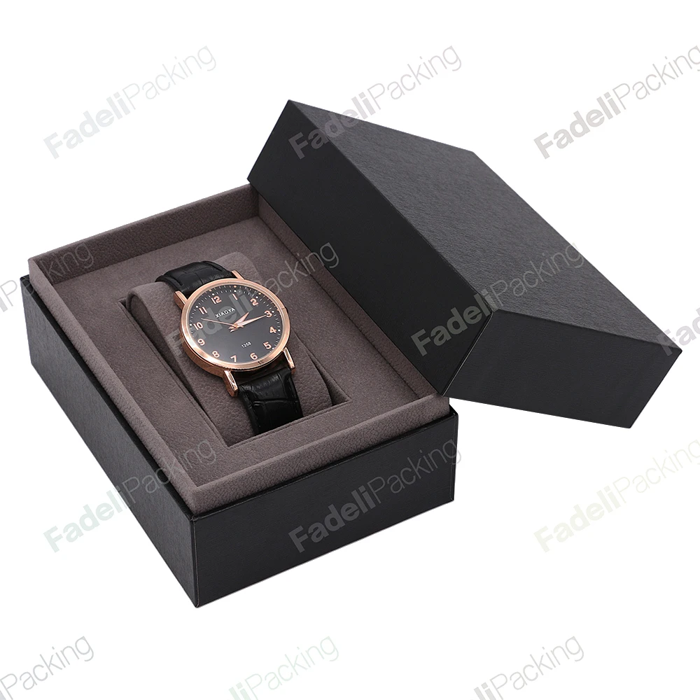 

Custom Logo Gift Display OEM Packaging Storage Luxury Black Rigid Cardboard Paper Watch Box Cases, Customized color