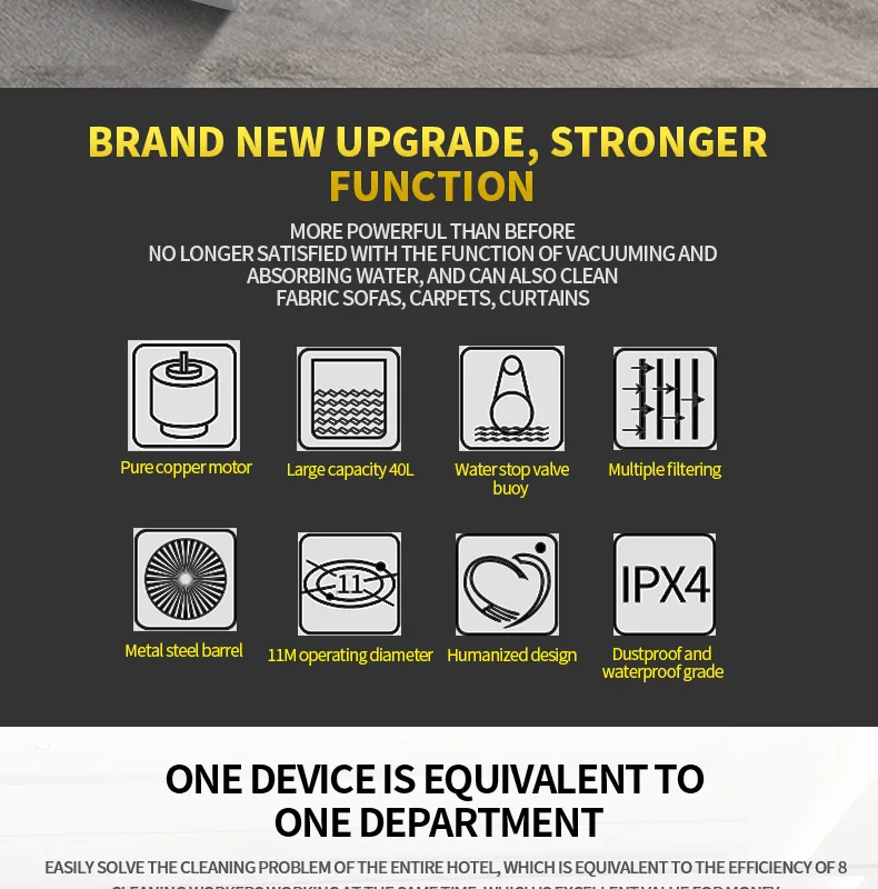 Commercial Hotel-Dedicated 220V/110V Carpet Extraction Cleaning Machine Manual Vacuum Cleaner with Sofa Art Spray Feature