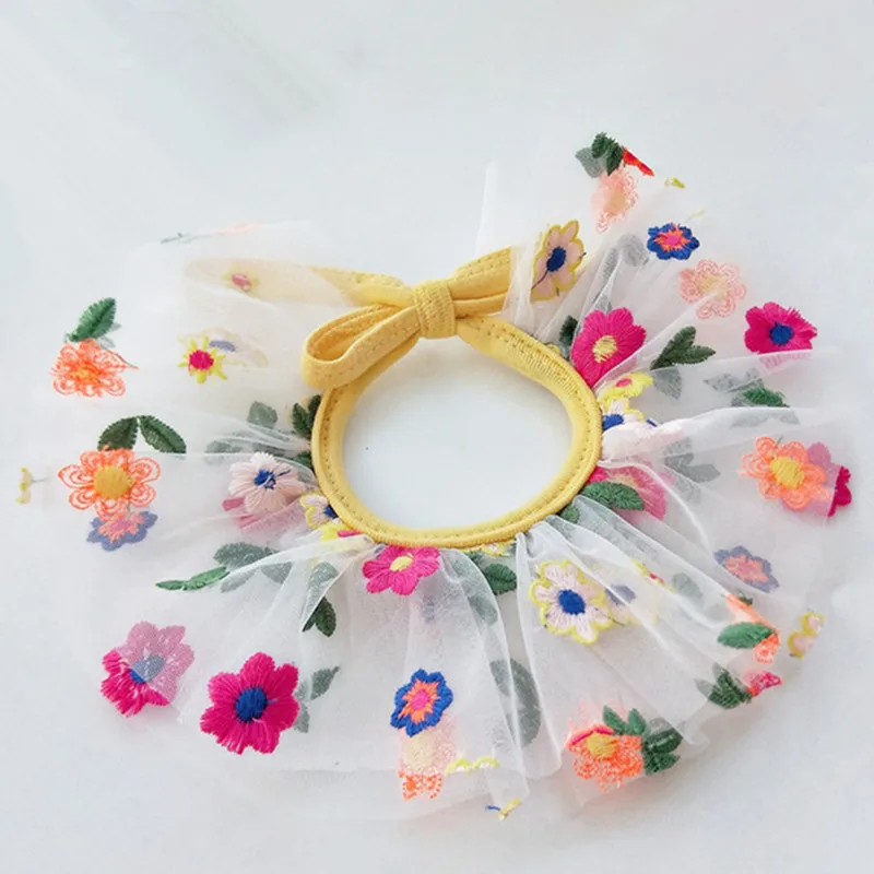 

New fashion pet bib puppy dog saliva towel cat scarf cute flowers small dog accessories