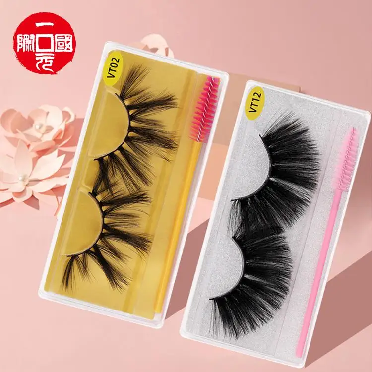 

3d false eyelashes three pairs of eyelashes handmade three-dimensional 3D soft natural thick cross 07 material simulation, Black color