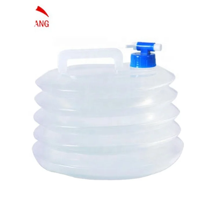 

Outdoor camping PE portable telescopic water bag with faucet folding drinking bucket, Picture