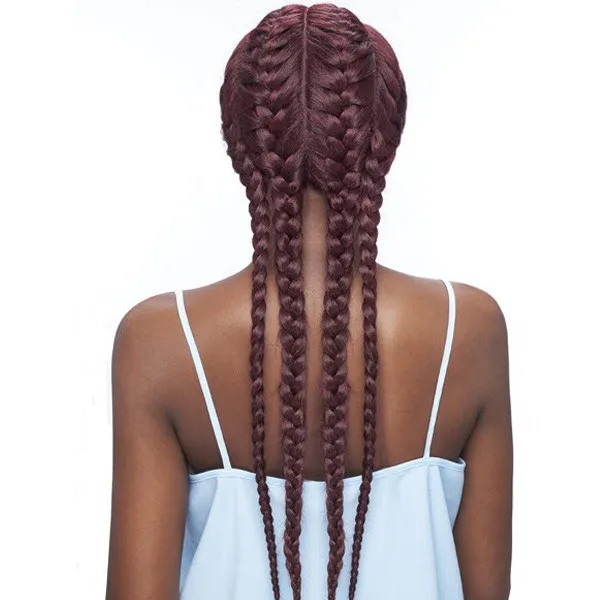 

Box braid synthetic lace wigs Cornrow 4 Braids Lace Wig with Baby Hair, Picture