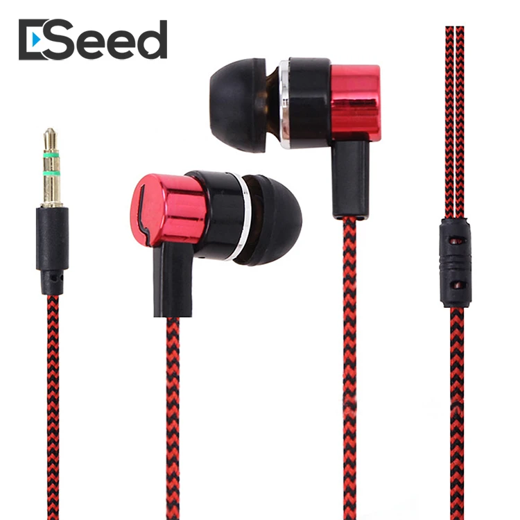 

Braided headphones 3.5MM In-ear Earphones Premium Stereo electronics hot sell Earbuds Headset 3.5mm MP3, Gold,blue,green,grey,red
