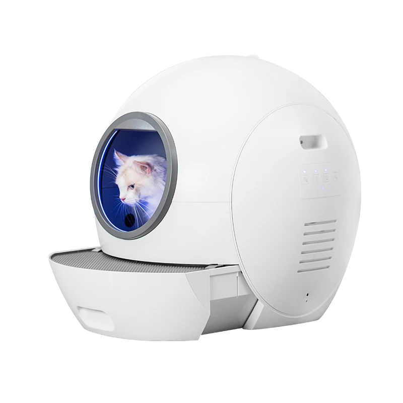 

2021 Luxury Automatic Cat Litter Toilet Furniture Auto Cleaning Cat Litter Box For Cat, White