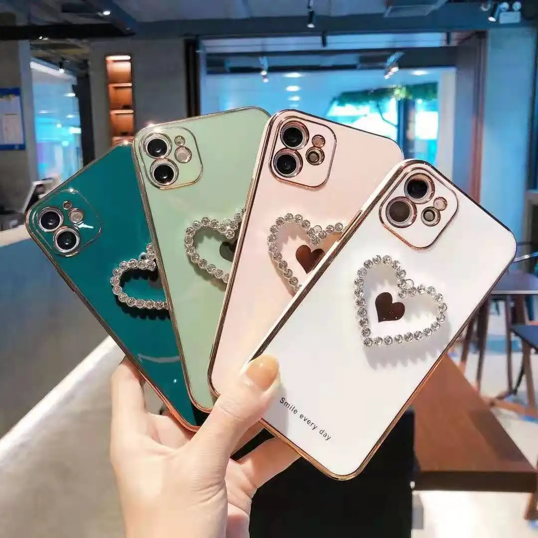 

Electroplating Love heart mobile phone case for iphone11/12 pro max, Multiple colors