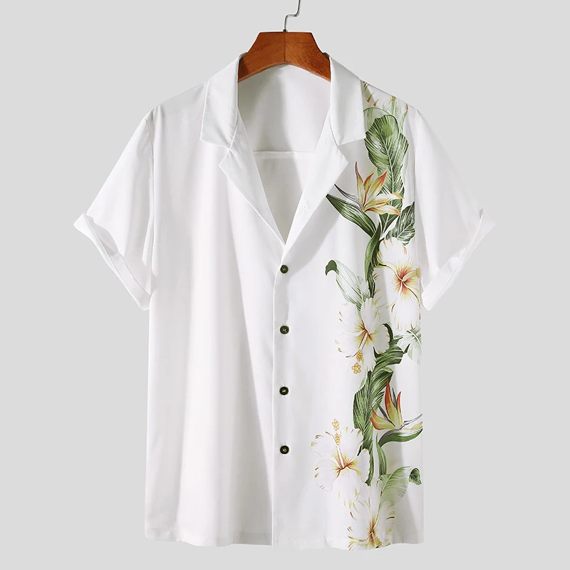 Retro Hawaiian Print Short Sleeved Shirt