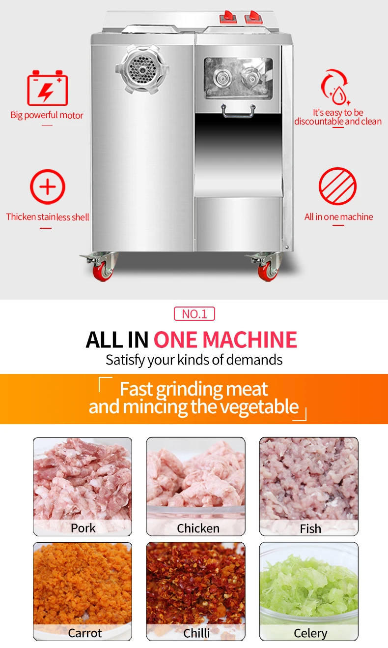 automatic industrial Stainless steel Discountable Meat Grinder