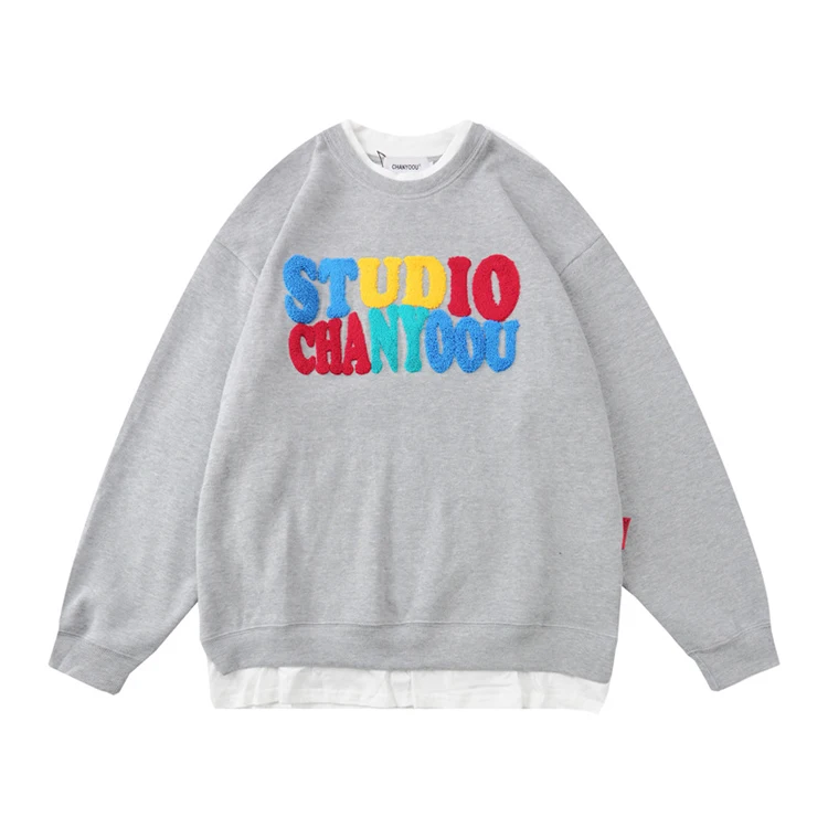 

High Quality French Terry Chenille Embroidery Sweatshirt For Men, Custom color
