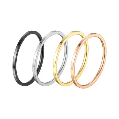 

1mm Stainless Steel Women's Knuckle Stacking Midi Plain Band Rings Comfort Fit Silver Gold Rose Tone, Rose gold / gold color