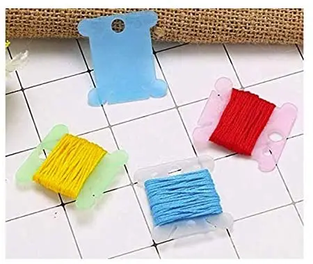 

Embroidery Thread Cards Cross Stitch Bobbin Craft DIY Sewing Storage Plastic Floss Bobbins, Colorful