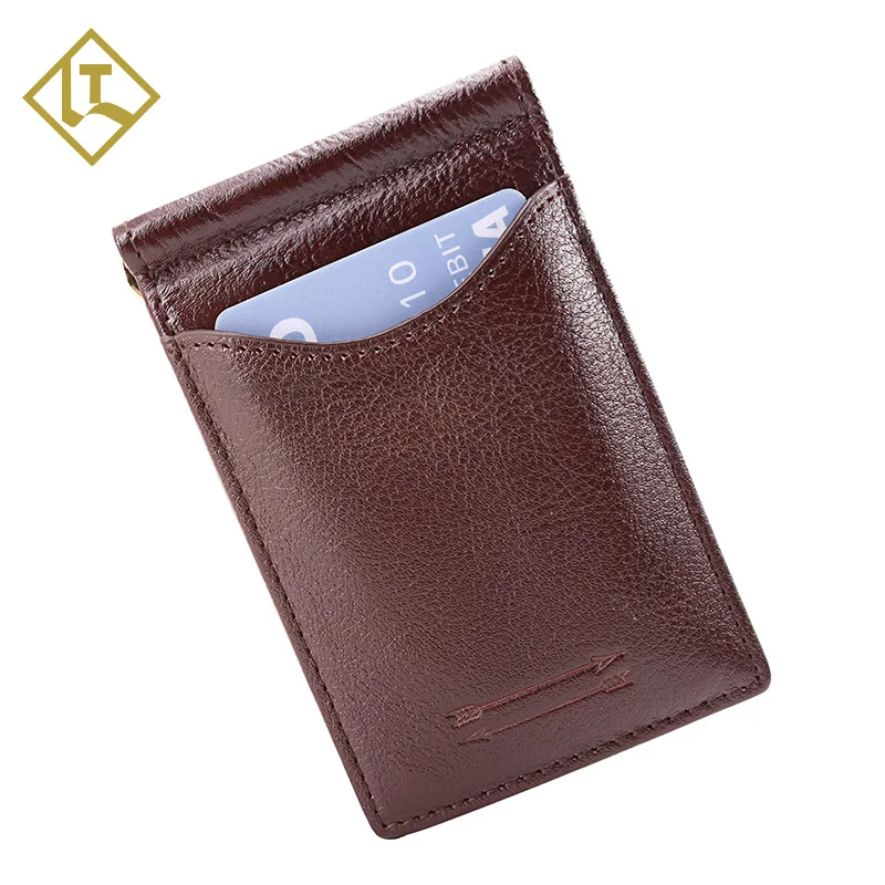 

Factory Spot Credit RFID Genuine Minimalist Ultra-Thin Magic Wallet Money Clip Card Holder For Men Leather