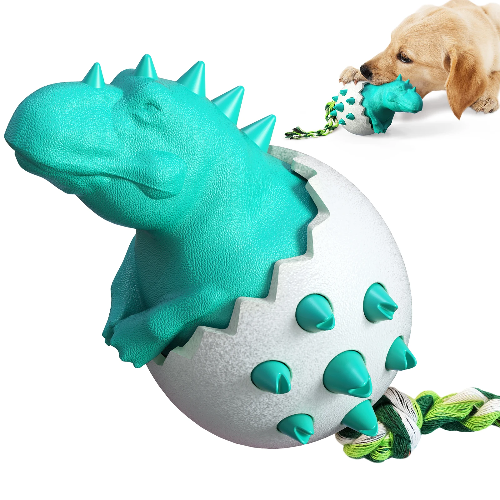 

Flypeak New 2022 Amazon top seller pet supplies products dog chew toy dog toothbrush Dinosaur Egg Molar Stick, Customized color