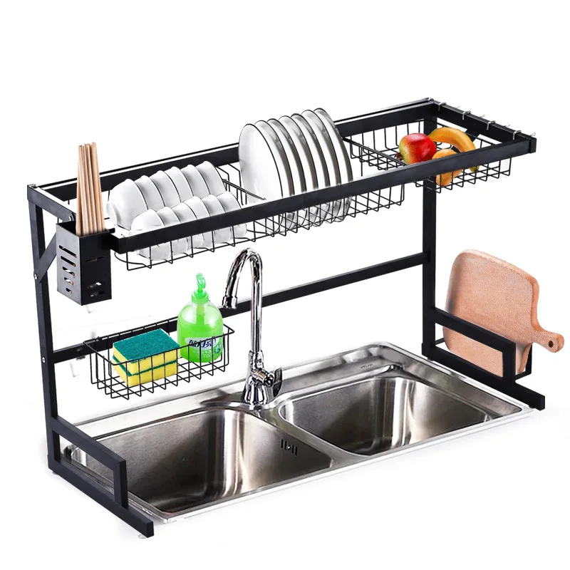 

Over Sink(32inch) Dish Drying Rack, Drainer Shelf for Kitchen Supplies Storage Counter Organizer Utensils Holder