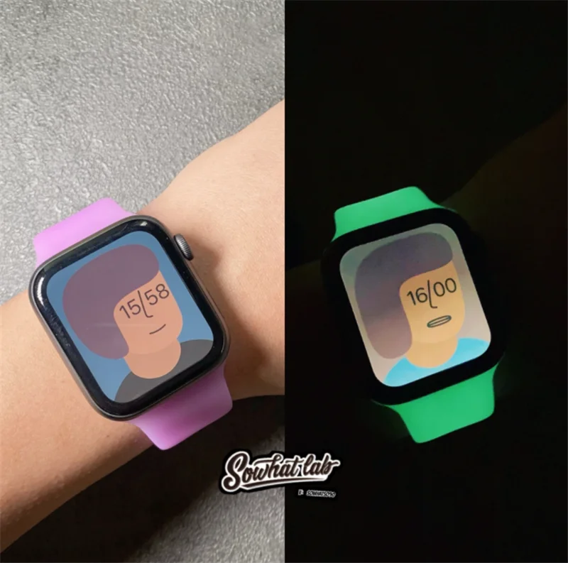 

Fashion Night Vision Apple Watch Band Night Glow Silicone Band Strap Replacement For Fluorescent Light Wristband