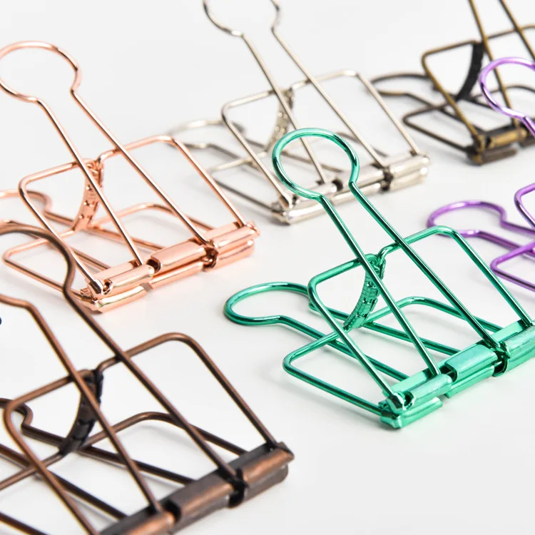 
High Quality Multi-color Different Size Promotion Custom Logo Metal Paper Binder Clip 
