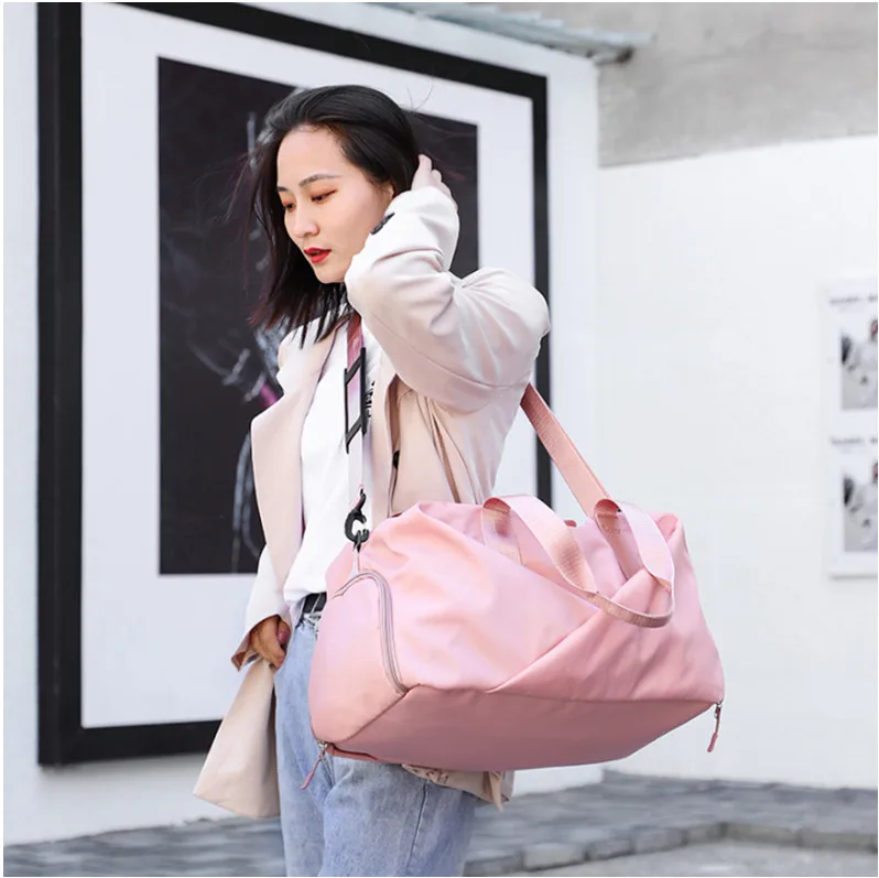 

nylon mens and womens gym sports duffle bag with shoe compartment, 5 different colors