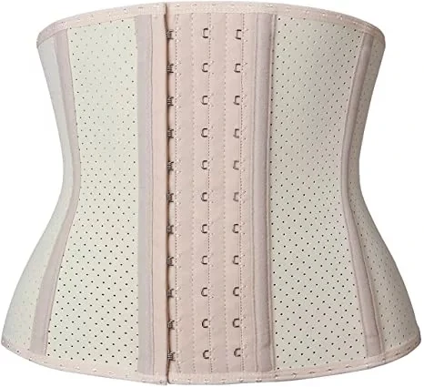 

Breathable Waist Cincher with Steel Supports 3 Rows Hook 9 Boned Waist Trainer, Black