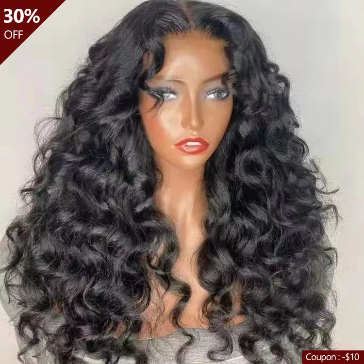 

Wholesale 10a grade Pre plucked Natural Hair lines Virgin Brazilian Remy Unprocessed bouncy curly loose deep wave Wig