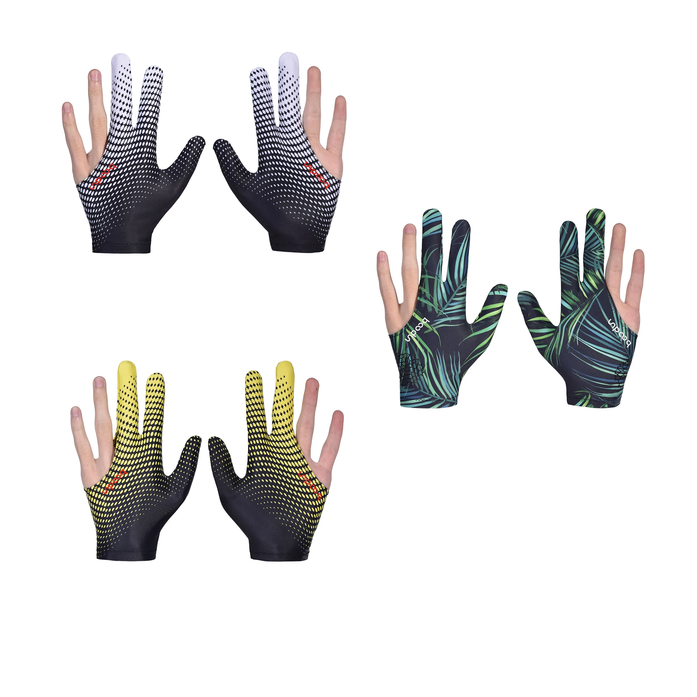 

Billiard Gloves Manufacturers New Arrival Three Finger Snooker Gloves For Billiards, 3 designs
