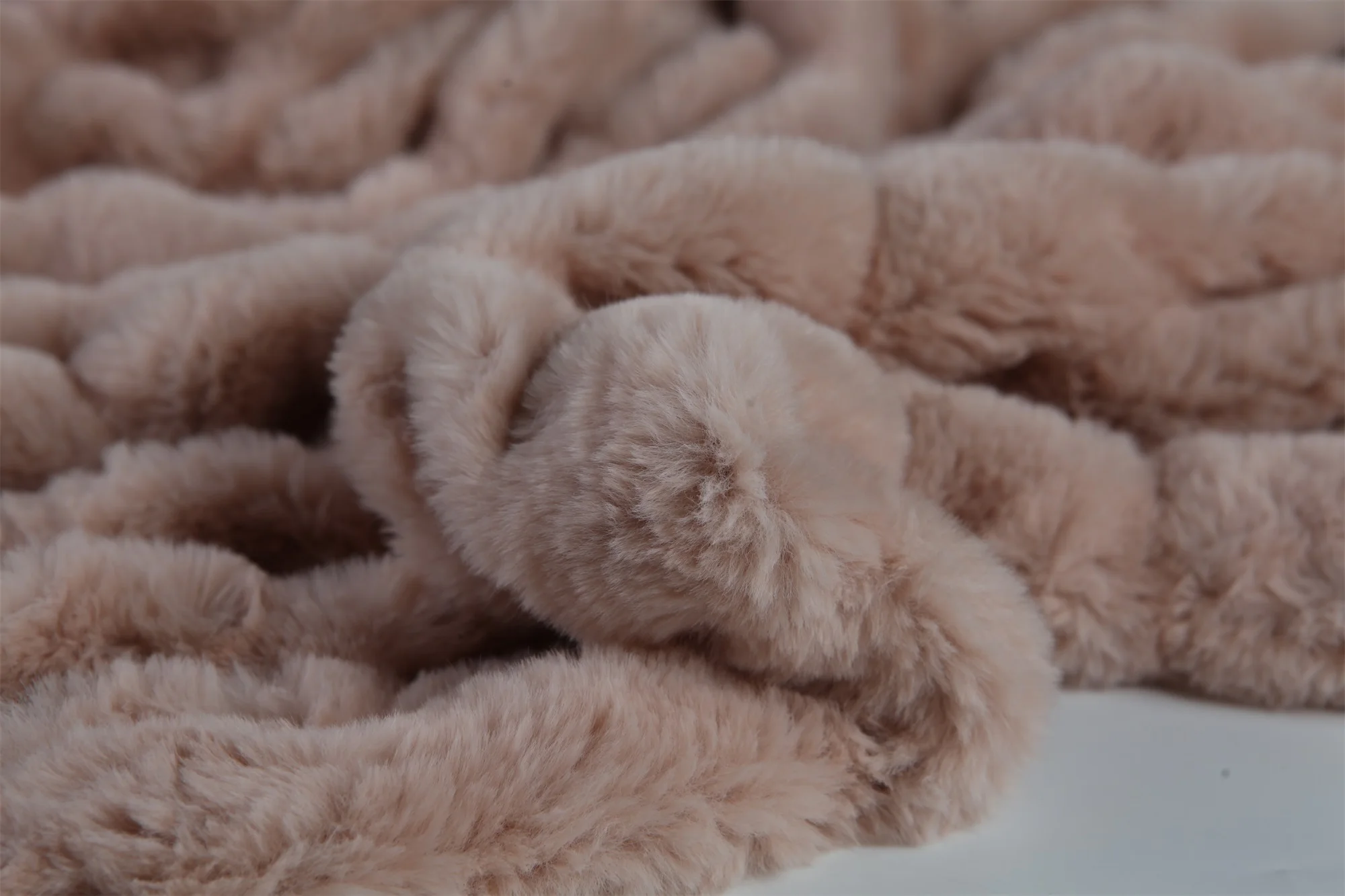 Factory Wholesale 100 Polyester Fleshcolored Spandex Rabbit Fur Plush