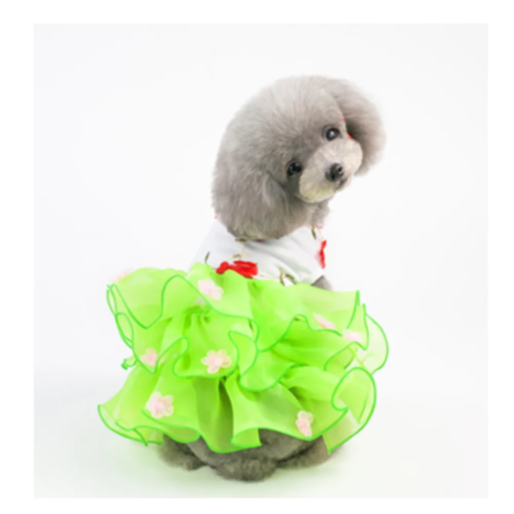 

Designers Girl Dog Clothes, Pet Skirts Spring Summer Pet Dress Cotton Dog Dress
