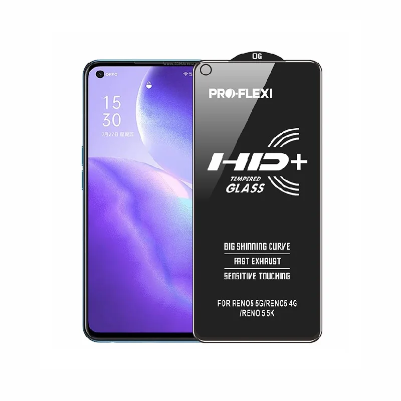 

Meibo Hd+ Full Glue For Oppo Reno 5 pro 5G Full Cover Tempered Glass Screen Protector For Mobile Phone, Iph -- b & w other-b