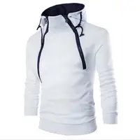 

2019 Newest High quality zipper sportswear pure color hoody hoodies with double pockets mens gym sweatshirts