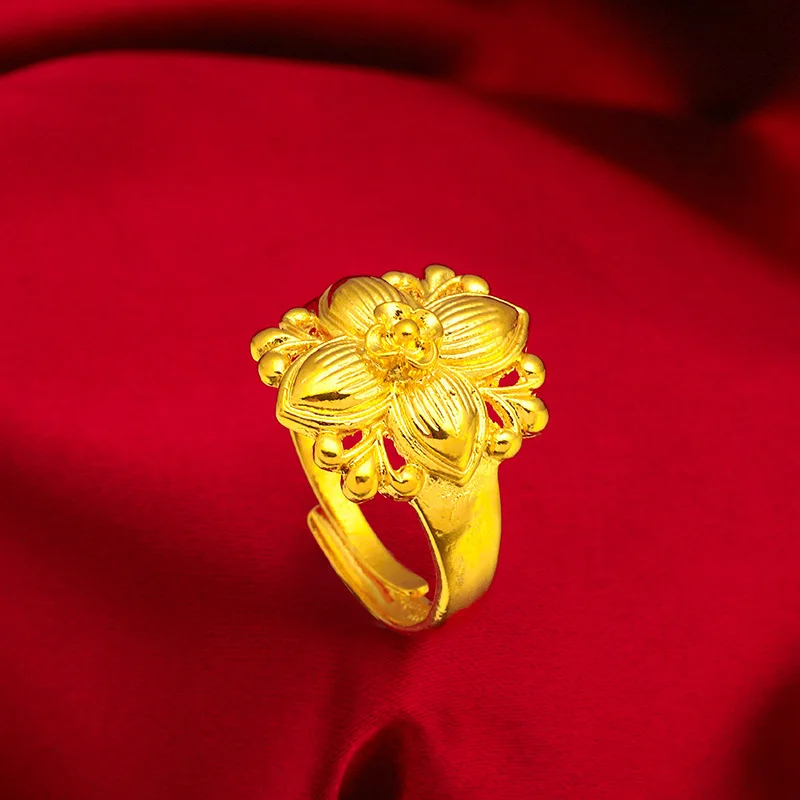 

Female opening personality simple lotus ring creative hand jewelry wholesale