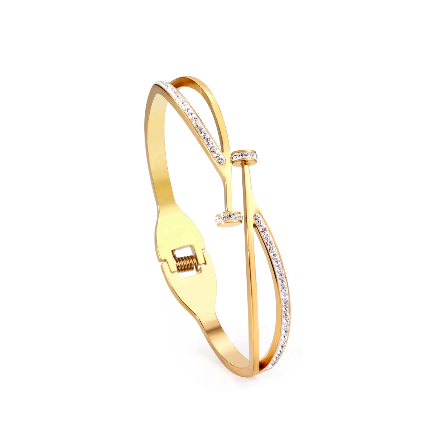 

Latest Design Women Jewelry Stainless Steel Gold Bangles, Gold/silver available