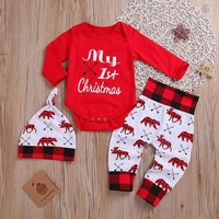 

2020 Christmas Dresses New Born Baby Clothing Set Xmas Holiday Decoration Infant and Toddler Rompers