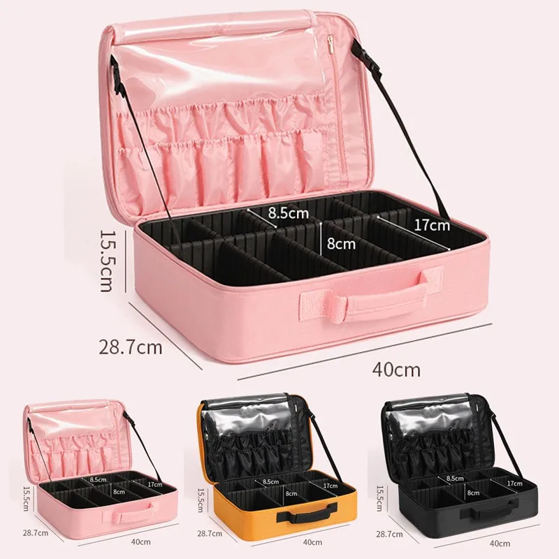 

large capacity cosmetic bag waterproof portable detachable assemble cosmetic kitbag for travel toiletry storage organizer, As picture