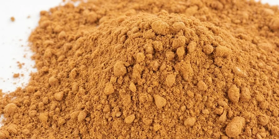 A hand mixing spices with powdered apple cider in a bowl