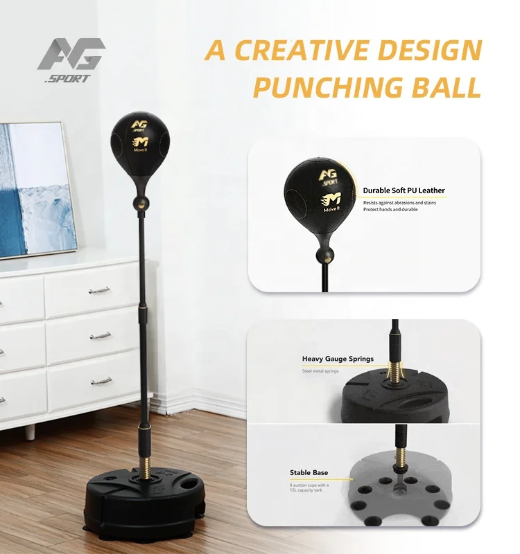 
2020 New Design Wireless Mobile App Tracking Speed Man Free Standing Boxing Ball Water Kick Heavy Kids Equipment Punching Bag 