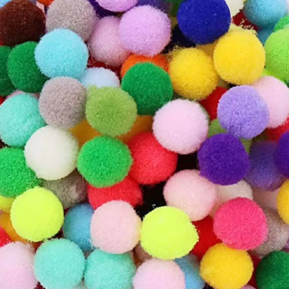 Pompom Fur Balls 8mm 10mm 15mm to 30mm Pompones Soft Pom Poms Craft Wedding Decor Glue on Cloth Accessories