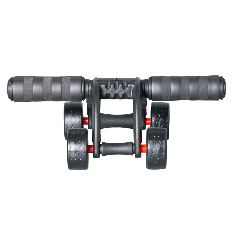 

Workout Four Wheels Indoor Gym Abdominal Home Sport Exercise Fitness Gym Equipment Abs Wheel Roller with Mat, Black