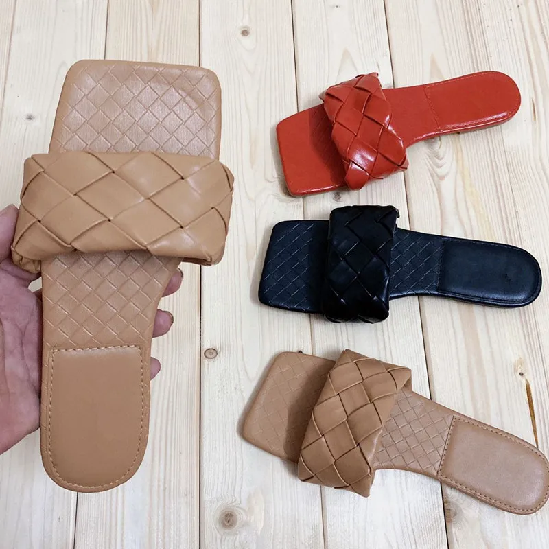 

Fashion Flat womens slides footwear Comfortable square toe summer slippers for women, Picture color