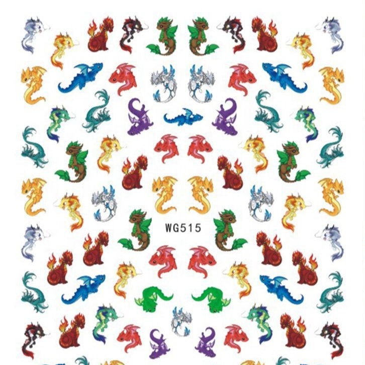 

Paso Sico WG Series WG514-525 Chinese Elements Opera Dragon Mahjong Feature Nail Art Stickers Set for Chinese Decals Wraps