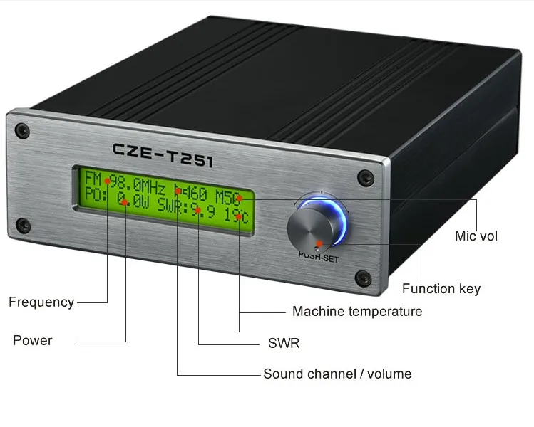 

25W Wireless radio station fm broadcast transmitter for sale, Silver