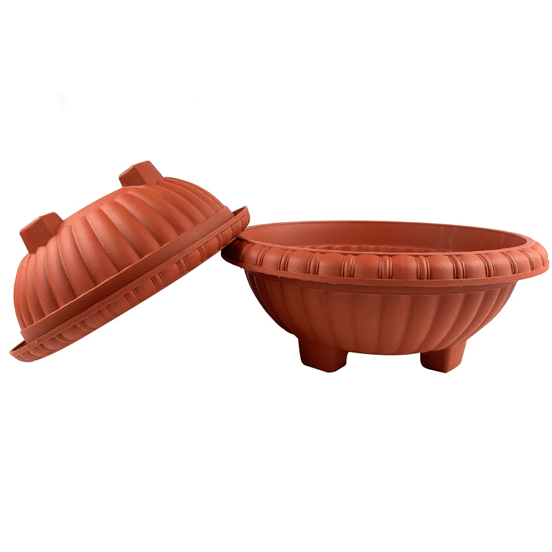 garden home terracotta red plastic flower pots