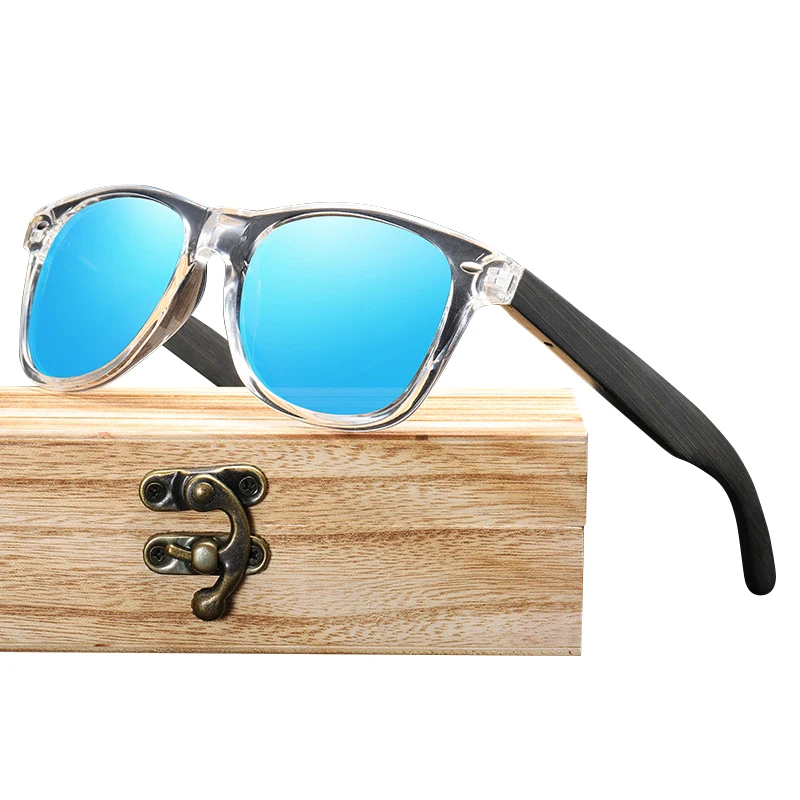 

NEW 2021 Fahion Retro Polarized PC and wood Frame sunglasses TAC UV400 black for Men, Mix