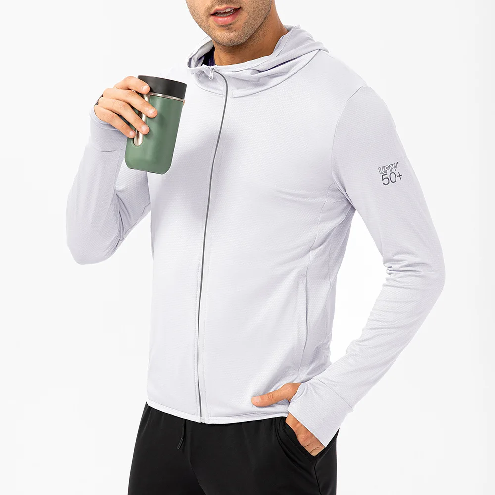 

Men's UPF 50+ Sun Protection Hoodie Long Sleeve Performance SPF Outdoor/Hiking Thumbholes T-Shirt