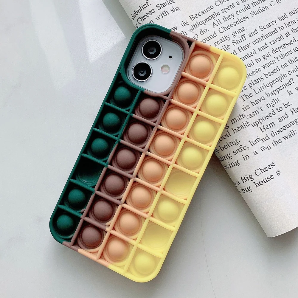

Wholesale Mobile Phone holder Cover Silicone pops it stress ball fidget toy phone case