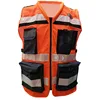 100% Polyester breathable mesh reflective security police vest with Multi pockets