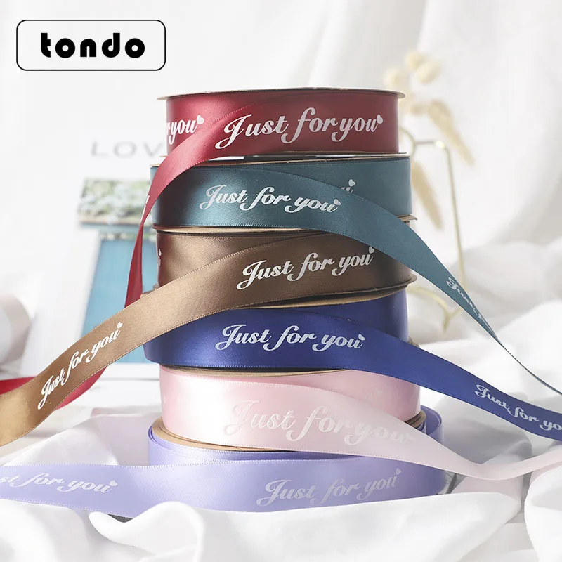 

Tondo 25MM Just For You Polyester Ribbon DIY Bow Craft Ribbons Card Gifts Wrapping flower Ribbon